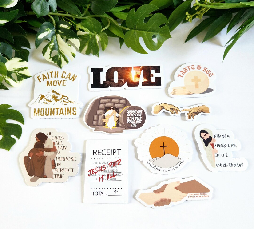 Jesus Faith Themed Sticker Pack of 10 | Vinyl Waterproof Stickers ...