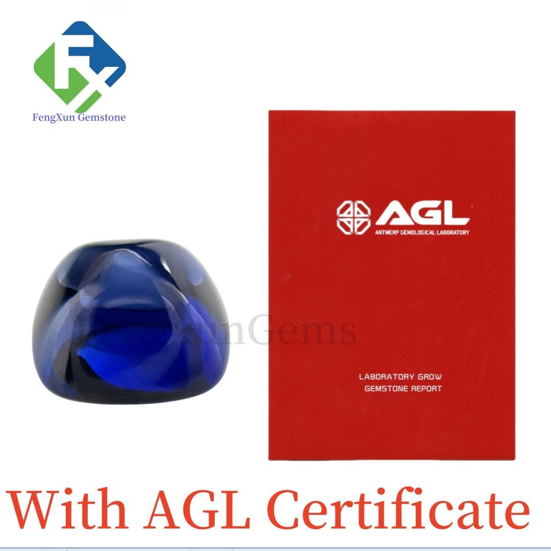 Lab-created Blue Corundum Sapphire: Sugar-loaf Tower Cut Gemstone  (4x4~10x10mm)