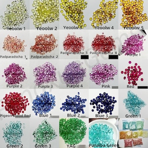 Lab grown sapphire Yellow/Purple/Paraiba Green/Pink/Royal blue Lab Pigeon Blood Red ruby 1.0~3.0mm Loose small size Gemstone for jewelry