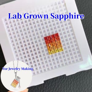 Lab Grown Sapphire Gemstones: Princess Cut Rainbow Gradient for Jewelry Making