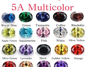2x3~13x18mm Oval shape White Blue Green Lavender Garnet Pink Tanzanite Coffee AAAAA Loose cz stone Cubic Zirconia For Jewelry DIY