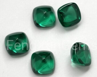 4x4~10x10mm Sugar-loaf Cut Tower shape Emerald Green Nano Loose top Beads For Jewelry Make