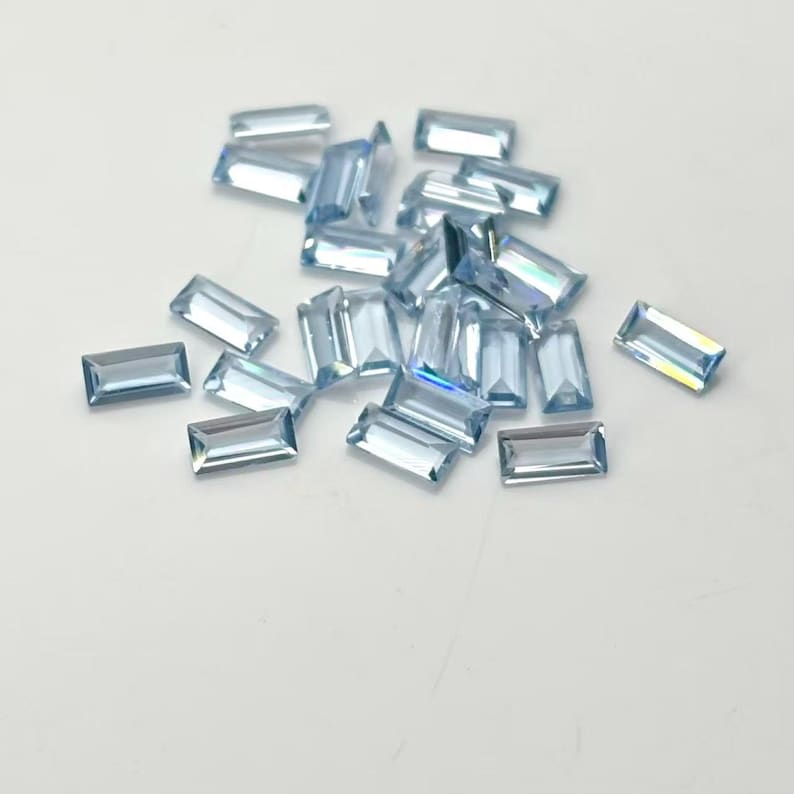 Rectangle Jems Lab Grown Baguette Cut Sapphire, Royal Blue Gemstone (2x4mm~3x6mm) - Etsy