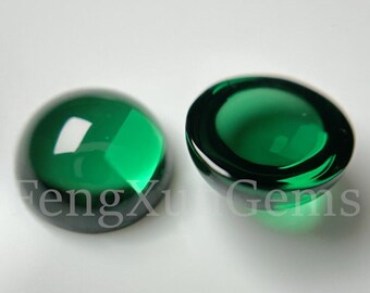Heat resistant Green Black Nano 1.0~12mm Loose Round Shape Cabochon no fading Gemstone Top Quality For Fine Jewelry Ring Pendants Setting