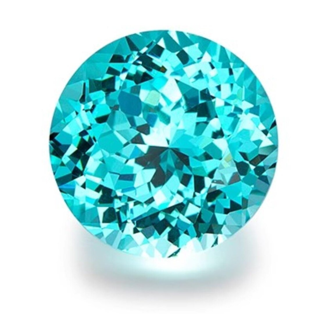 Lab Grown Paraiba Tourmaline Gemstone: Round Cut, AGL Certified - Etsy