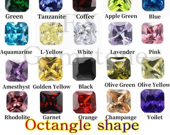 Octangle Square  2x3~13x18mm White Blue Violet Pink Garnet Purple Tanzanite Coffee AAAAA Loose cz stone Cubic Zirconia For Jewelry DIY