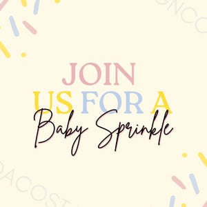 Baby Sprinkle Invitation Template - Editable Baby Shower Invitation - Multicolor Invitation - Gender Neutral Baby Shower