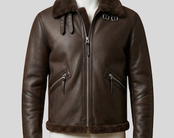 Men's Shearling Jacket | B3 Bomber Aviator Flight Jacket - Winter Leather Gear