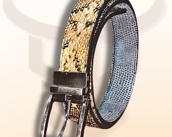 Genuine Real Snake Skin Leather Men's Belt Handmade, Mens Genuine Real Snake Skin Leather Men's Belt Handmade, Mens
