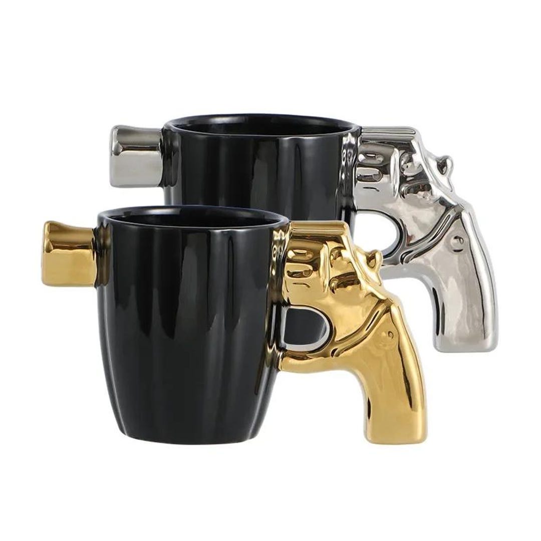 3D Revolver Handle Coffee Mug  Novelty Ceramic Gun Cup - Etsy