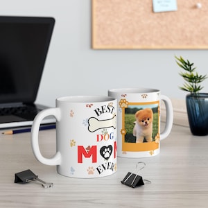 Custom Dog Mom Mug with Photo • Personalized Pet Lover Gift • Best Dog Mom Ever Cup • Photo Mug for Dog Moms • Custom Puppy Mug