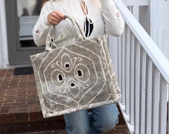 Ikat Velvet Tote Bag