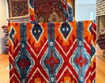 Ikat Velvet Tote Bag