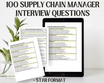 Interview Prep, Supply Chain Manager, STAR Format, STAR Method, Behavioral Sample Questions, Followup Letter, Printable Interview Question