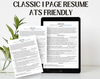 ATS Friendly Resume, Classic Resume, Supply Chain Resume, ATS Resume, Minimalist Resume, Simple Resume, Basic Resume, Customizable Resume
