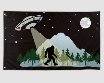 Funny Flag Sasquatch Big Foot Cool Meme Flag Banner 3X5 Ft College Dorm Room Guys Bedroom Mancave Frat Girls Tapestry Wall Hangings