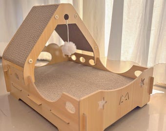 Stylish Cat House: DIY Scratch Post & Comfy Kitty Bed
