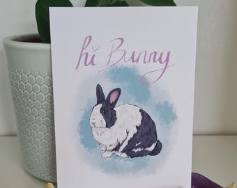 Carte postale « Salut lapin ! Oster-Grußkarte, mit süßem Hasen, DIN-A 6