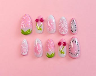 Fruktiga rosa pressnaglar