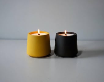 Handmade Concrete Soy Candle 250ml | Wooden Wick | Minimalist Home Decor