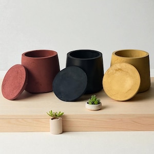 Handmade Concrete Candle Jars | 3 Colours | 250ml | Minimalist Home Decor | Reusable Container