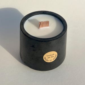 Handmade Concrete Soy Candle | Double Wooden Wick | Natural Fragrances | 3 Colours | Minimalist Home Decor Gift