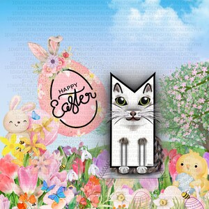 MOGZ zu Ostern: Ein fröhliches, freundliches Kätzchen, das gerne fröhliche oder nachdenkliche Gute-Laune-Nachrichten versendet, um jemandem den Tag zu erhellen.