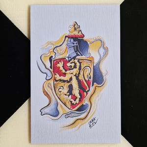 Maison Gryffondor - affiche murale - dessin - carte - pop art
