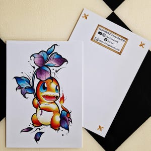 Salameche - Pokemon Serie #1 - affiche murale - dessin - carte - pop art