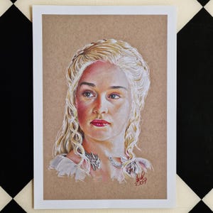 Portrait de Daenerys - affiche murale - dessin - carte - pop art