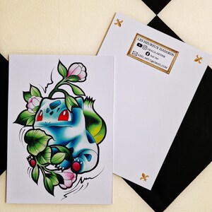 Bulbizarre - Pokemon Serie #1 - affiche murale - dessin - carte - pop art