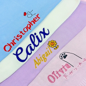 Embroidered Baby Blanket, Soft Knit Cotton Personalized Name Blanket, Newborn Gift for Baby Showers, Newborn Blanket, Baby Shower Gift