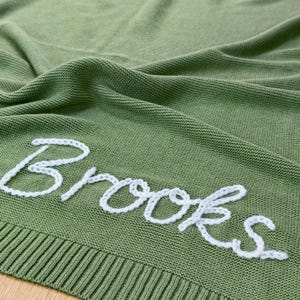 Personalized Baby Blanket, Embroidered Name Blanket, Newborn Gift for Boy or Girl,  Knitted Name Blanket, Blanket with Name, Baby Gift