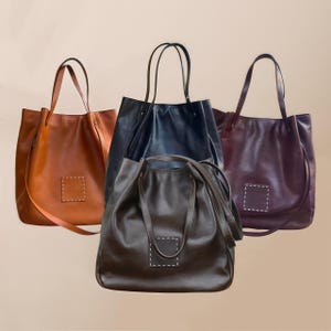 Große Echtleder-Einkaufstasche, weiche Leder-Frauen-Einkaufstasche, große Hobo-Handtasche mit großer Kapazität, elegante Ledertasche, Geburtstagsgeschenk für Sie, Mutter