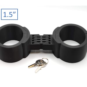Locking Hinged Handcuffs with Hidden Padlocks  - 1.5&quot; Tall