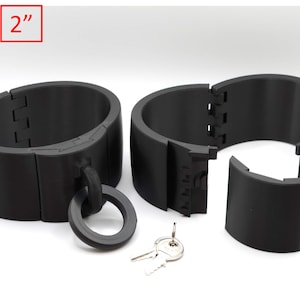 2&quot; Tall Locking Ankle Cuffs with Hidden Padlock