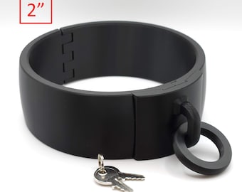 Collar de bondage con candado oculto de 2" de alto