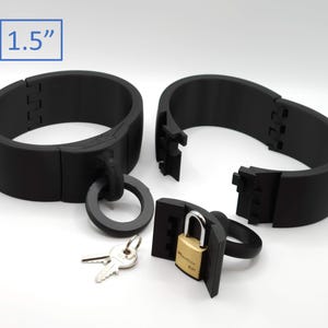 Locking Ankle Cuffs with Hidden Padlock  - 1.5&quot; Tall