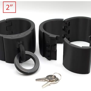 2&quot; Tall Locking Wrist Cuffs with Hidden Padlock