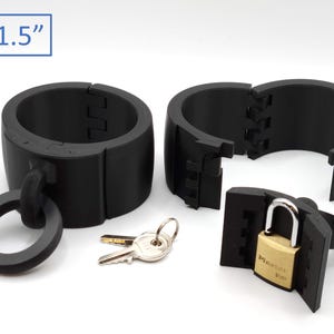 Locking Wrist Cuffs with Hidden Padlock  - 1.5&quot; Tall