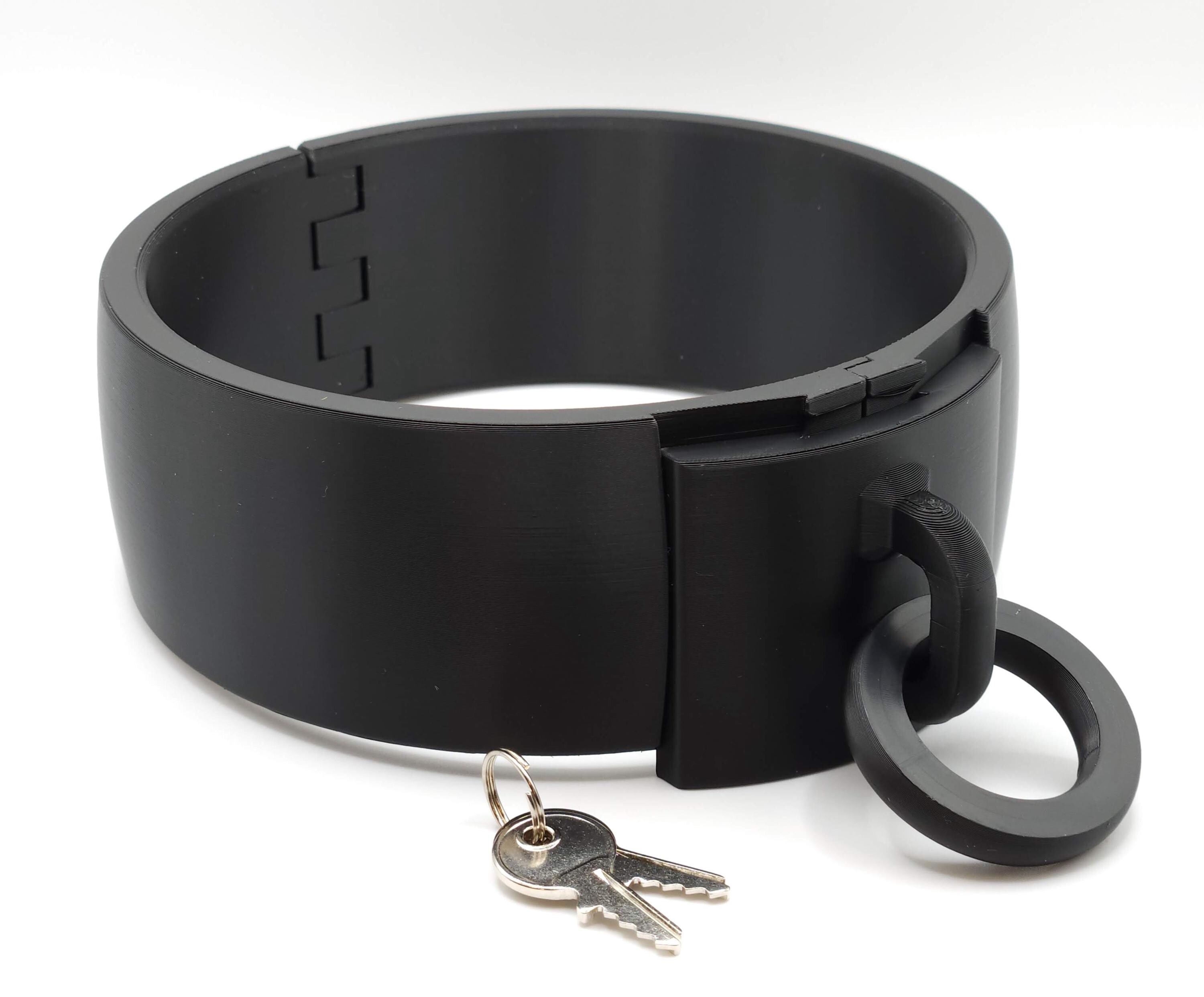 2 Tall Locking Bondage Collar With Hidden Padlock Etsy