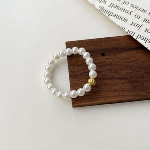 Baroque Pearl Elastic Ring, Genuine Fresh Water Pearls, Natural Pearl Ring, Keshi Pearl Ring, Infinity Ring