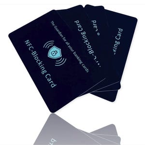4x carte di blocco RFID Protezione NFC per carte EC e carte di credito Carta di protezione per carte di blocco per il tuo portafoglio o portafoglio intelligente