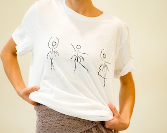 Dance T Shirt Trio Collection Hand Designed Unique Dance Apparel, Dancewear Gift Ballet Positions Shirt Gift for a ballerina