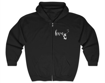 Love Ballet Hoodie En Pointe Ballet Warm Up, Dance Sweatshirt, Ballet Barre Jacket, Full Zip Hoodie