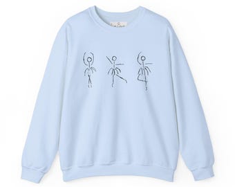 Dance Sweatshirt Trio collection, Hand Designed Unique Dance Apparel, Dancewear Gift Ballet Positions Shirt Gift for a ballerina