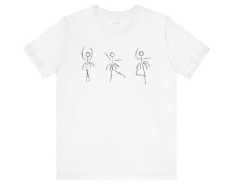 Ballet T Shirt en pointe Collection Hand Designed Unique Dance Apparel, Dancewear Gift Ballet Positions Shirt Gift for a ballerina