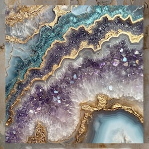 Geode Wall Canvas Wall Art, Crystal Wall Art, Nature Wall Art, Nature-Inspired Art, Aesthetic Wall Art, Stone Wall Art, Geode Stone Print