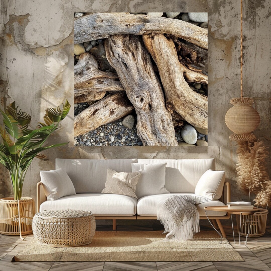 Driftwood Wall Art Decor, Nature Wall Art, Vintage Wall Art Canvas