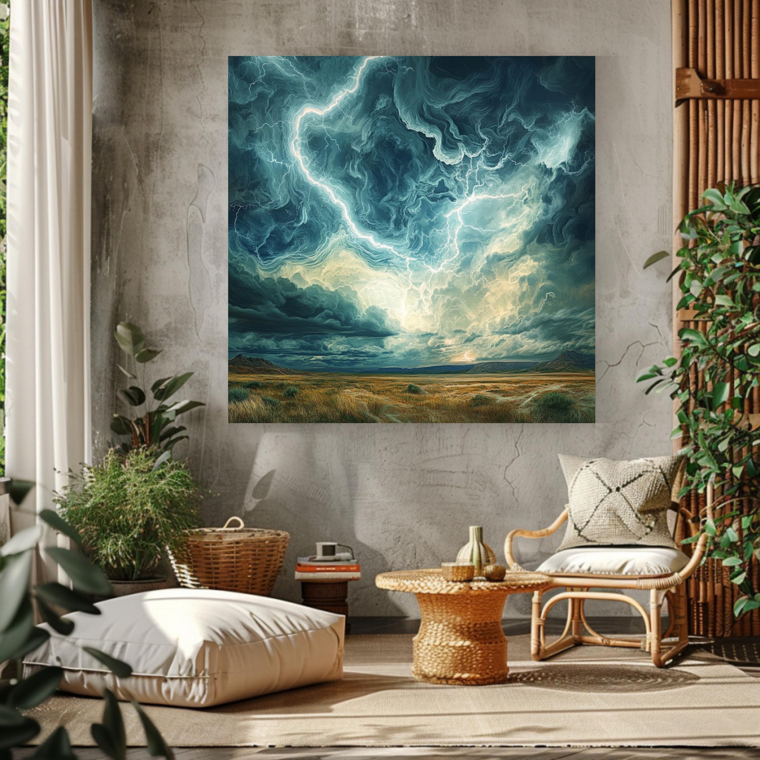 Swirling Storm Wall Art Nature Wall Art Mystical Sky Wall Decor 